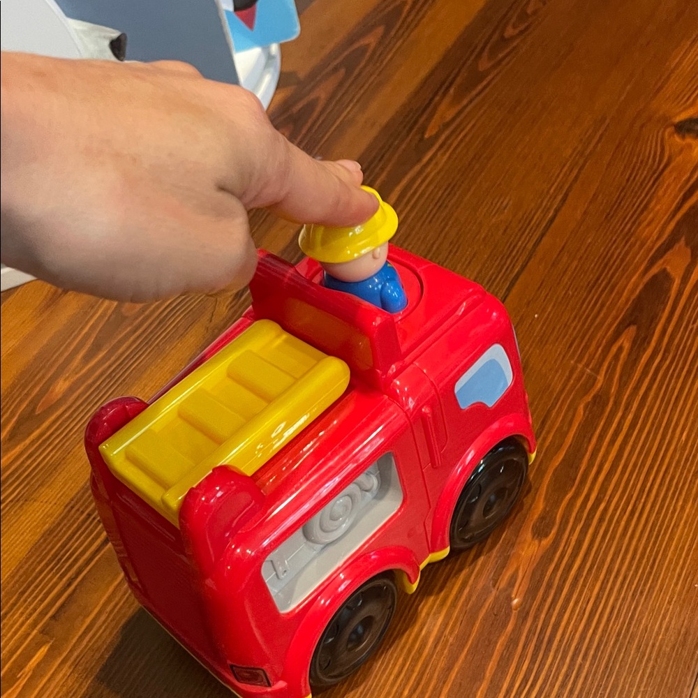 Press and Roll Red Toy Fire Truck with Figure - Picture 5 of 5